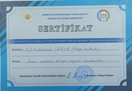 Ruşan Ruşanzadə “İnsan Kapitalı fəlsəfi-siyasi kontekstində” mövzusunda məruzə ilə çıxış etmişdir