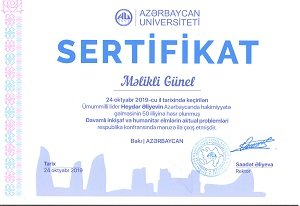 Günel Məlikli “İqtisadi və sosial siyasətin qarşlıqlı əlaqəsinin güclənməsi nailiyyətlərimizi şərtləndirən mühüm amildir” mövzusunda çıxış edib