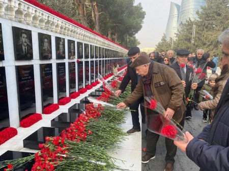 Fəlsəfə və Sosiologiya İnstitutunun kollektivi Şəhidlər Xiyabanını ziyarət ediblər