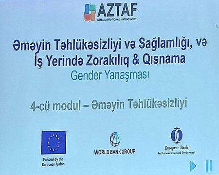 Dosent Zeynəddin Şabanov “Peşə təhlükəsizliyi və sağlamlığı, zorakılıq və qısnama: gender perspektivi” mövzusunda çıxış etmişdir