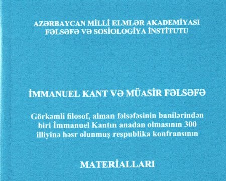 “İmmanuel Kant və müasir fəlsəfə” adlı kitab nəşr olunub