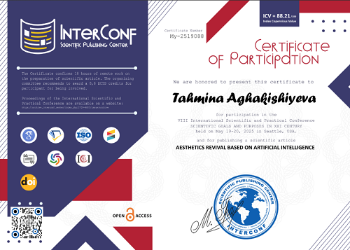 Təhminə Ağakişiyevanın məqaləsi  "Index Copernicus" jurnalında çapdan çıxmışdır