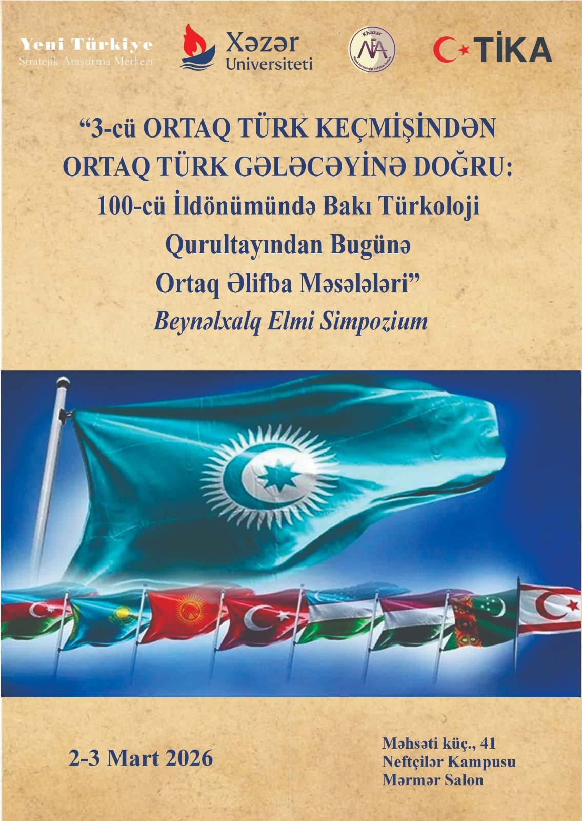 Faiq Ələkbərli Xəzər Universitetində Türkoloji Qurultayın fəlsəfəsindən məruzə edib